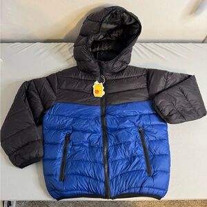 Kids Black & Blue Winter Puffer Jacket NWT